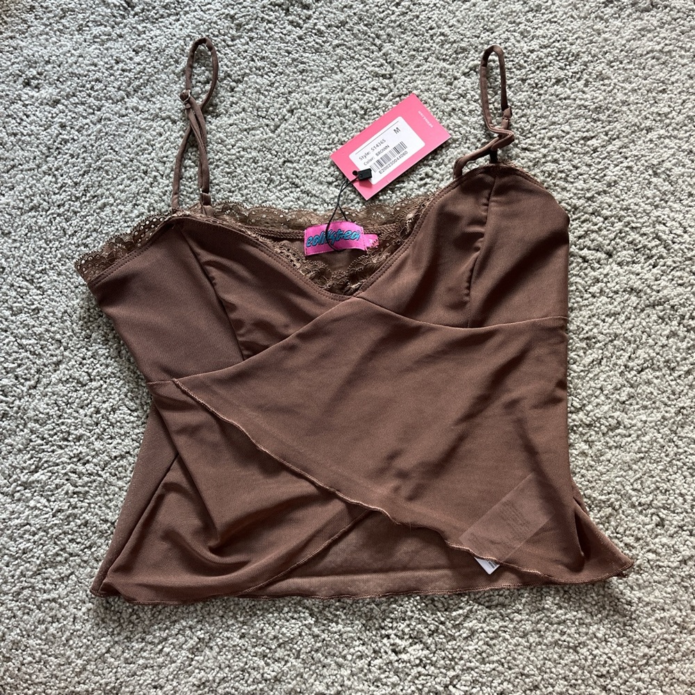 Edikted Brown Lace Camisole